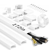 Wall Cable Hider to 3-4 Wires, LZEOY 172in Cord Hider for Wall Mount TV, White Cord Covers for Wi...
