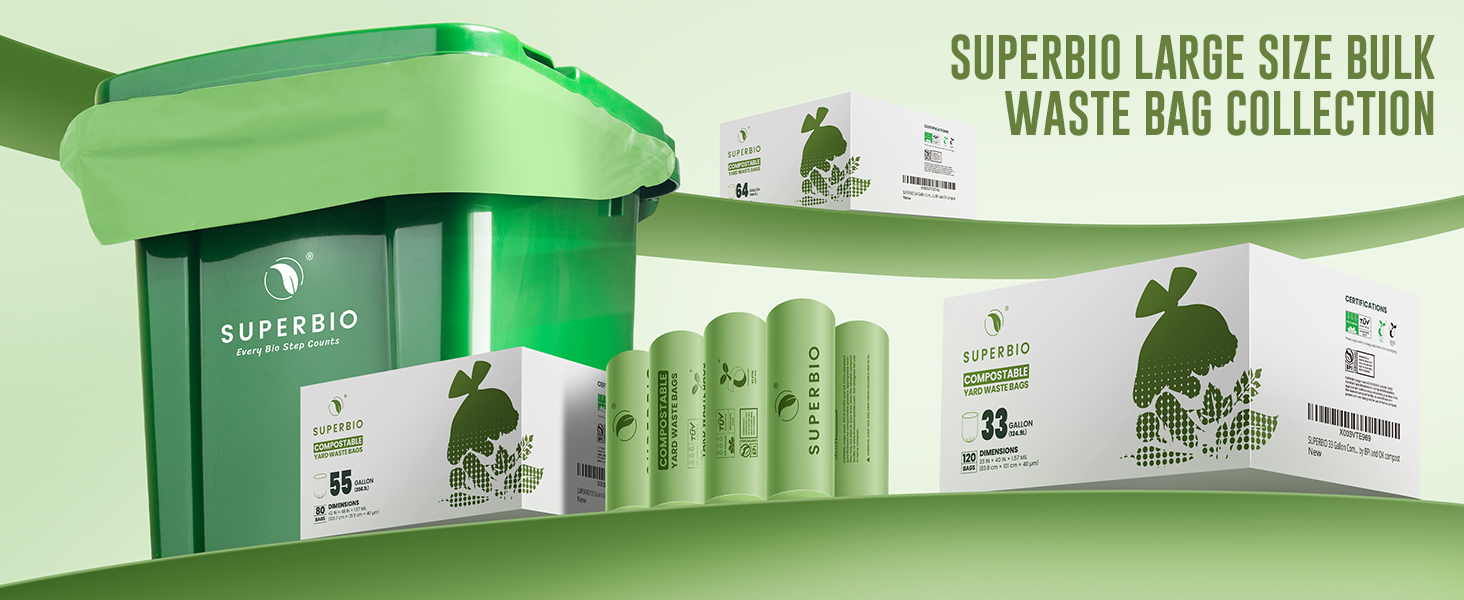 superbio compost yard waste bags