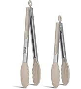 EEKEDO Tongs for Cooking, 600ºF High Heat-Resistant Stainless Steel Kitchen Tongs with Silicone T...