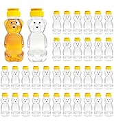 Pesilo 36 Pcs Honey Bear Bottle, 8oz Plastic Honey Squeeze Bottle Honeybear Squeeze Jars, Cute Em...
