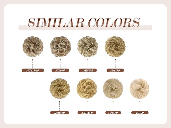 Blonde shades of messy bun hair pieces