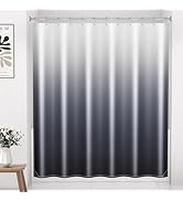 Arotive Shower Curtain for Bathroom, Black and White Ombre Fabric Shower Curtain Sets with 12 Hoo...