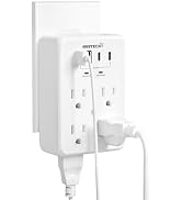 Multi Plug Outlet Extender Surge Protector Adapter, 6 Outlet with 4 USB Ports (2 USB C) 980J Powe...