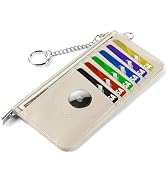 EcoVision RFID Blocking Slim Credit Card Holder Wallet with Zipper Money Pocket & Keychain, Slim ...