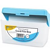 Enday Index Card Box Blue 3x5 Index Card Holder, Index Card Organizer, Flash Card Holder, Holds 2...