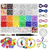 LIS HEGENSA 1300 Pcs DIY Childrens Crafts Beads Friendship Bracelet Kit, with Pony Beads Letter B...