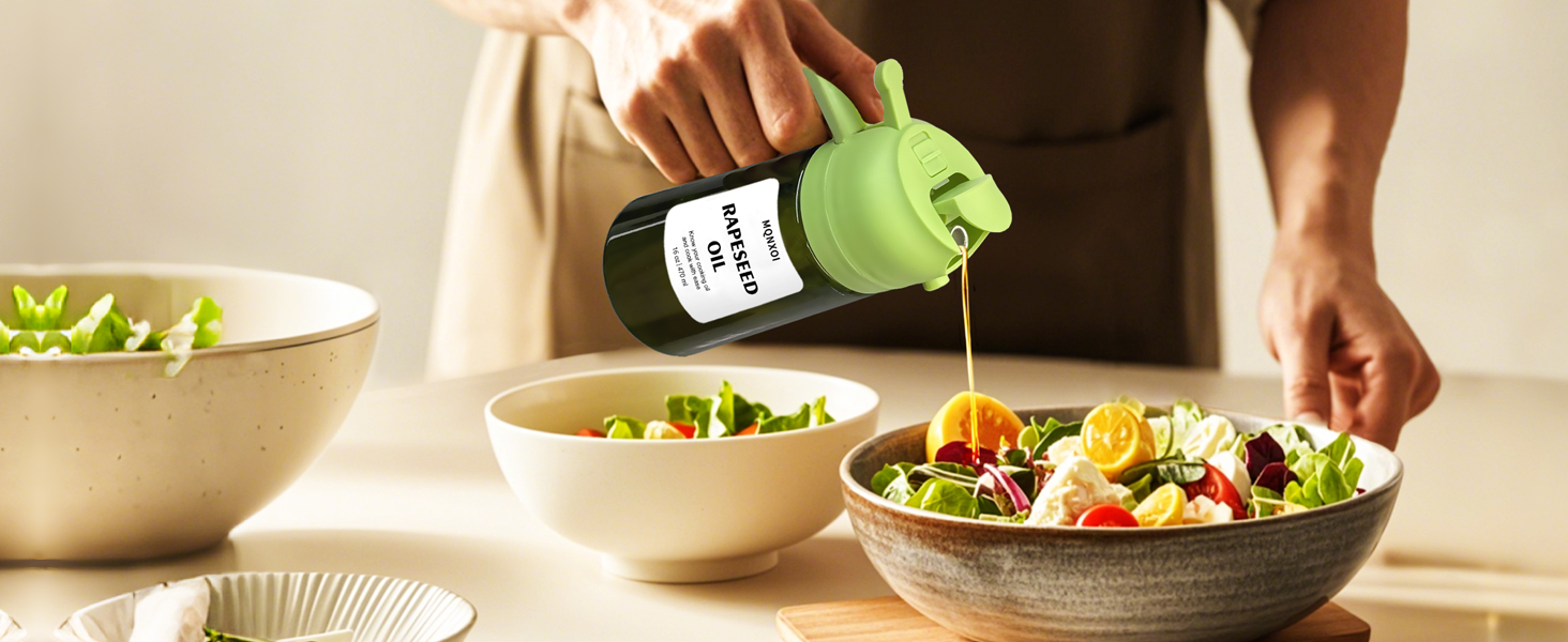 2 in 1 Glass Oil Sprayer & Dispenser, 470ml Glass Olive Oil Sprayer,Cooking Oil Sprayer,Salad