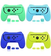 FASTSNAIL 4 Pack Grips Kit Compatible with Nintendo Switch Animal Crossing for Joy Con, Wear-Resi...