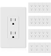ELEGRP Matte White Decorator Wall Receptacle Outlets, Tamper Resistant 15 Amp Standard Electrical...