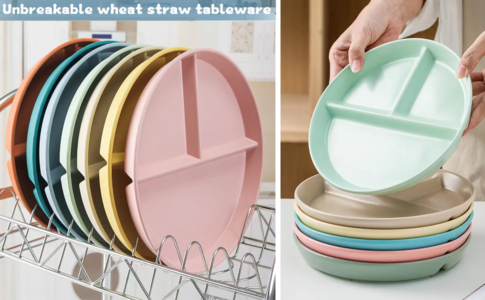Unbreakable Divided Plates Set of 5