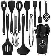 Pranski Kitchen Utensils Set-12 Pieces Silicone Cooking Utensils Set Dishwasher Safe 392°F Heat R...