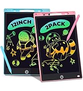 Kids Toys 2 Packs LCD Writing Tablet, 12 Inch Colorful Doodle Board Erasable Drawing Pads Educati...