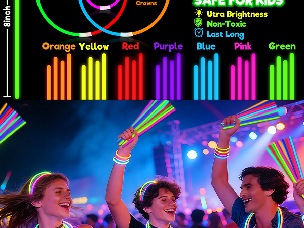 The specifications of the fluorescent sticks