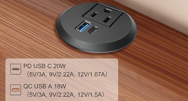 2 inch Desk Power Grommet USB C