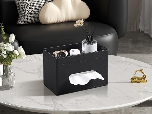 tissue box holder with storage
