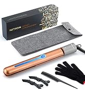 NITION Ceramic Tourmaline Hair Straighteners LCD Flat Iron MCH 10s Fast Heating Up. 1" Smooth 3D ...