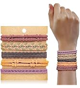KANPRINCESS Hair Tie Bracelet, 10Pcs Boho Hair Ties For Girls and Women, Elastic Hair Ties, Hair ...