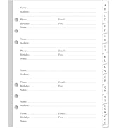 Address Book Refills for A5 Binders - A-Z Address Notebook Refill Paper with Alphabetical Tabs, 1...