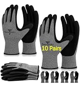 Trendara 10 Pairs gardening gloves guantes de trabajo para hombre work gloves with grip,Breathabl...
