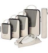 BAGSMART Compression Packing Cubes for Travel, 6 Set Travel Packing Cubes for Suitcases, Compress...
