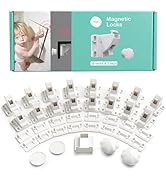 16 Pack Cabinet Locks Baby Proofing - SKYLA HOMES Children Proof Magnetic Cabinet Locks for Cupbo...