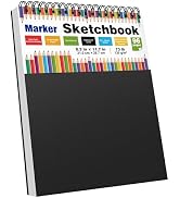 Sketch Book 8.3" x 11.7", 96 Sheets Top Spiral Bound Sketchbook with Waterproof Cover, 73lb/120gs...