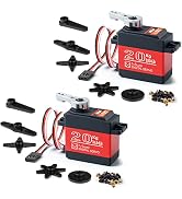 Miuzei 20KG RC Servo High Torque Servo Motors, Waterproof Metal Gear Steering Servo for 1/8 1/10 ...