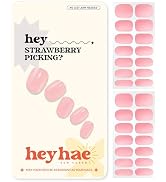 Heyhae Semi Cured Gel Nail Strips | No LED Lamp Needed | Solid, Pink, Spring | Easy Apply & Remov...
