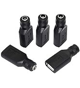 SinLoon USB to DC Adapter USB 2.0 A Female to DC 5.5x2.1mm DC Female Connector Charge Barrel Jack...