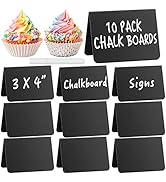 10 Pack Mini Chalkboard Signs for Food, ALOTCHE Tabletop Chalkboard Sign V-Shaped Rustic Buffet L...