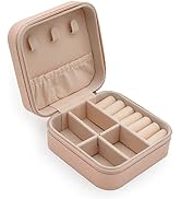 MODENGKONGJIAN Mini Jewelry Travel Case, PU Leather Travel Jewelry Organizer Box, Small Portable ...