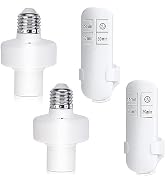 2 Pack Remote Control Light Bulb Socket E26/E27, Wireless Light Switch for Pull Chain Light Fixtu...