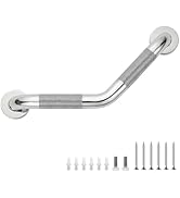 Grab Bars for Bathtubs and Showers- 1-1/4 x 16 Angled Shower Grab Bar for Seniors Knurled Stainle...