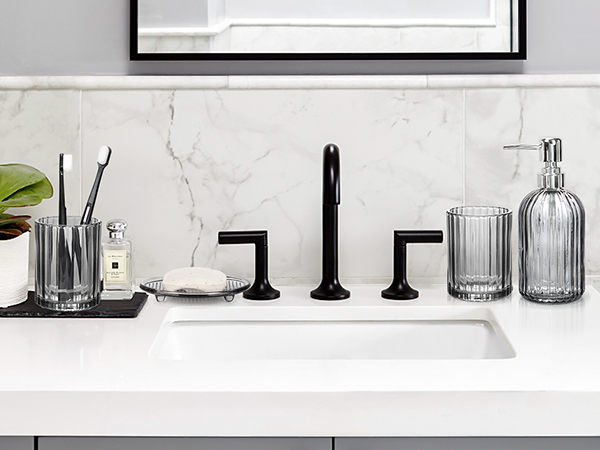 4PCS Decent Glass Bathroom Accessories Set