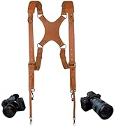 4J LEDR Dual Camera Harness,Camera Straps for 2 Cameras,Shoulder Leather Camera Strap,Double Came...