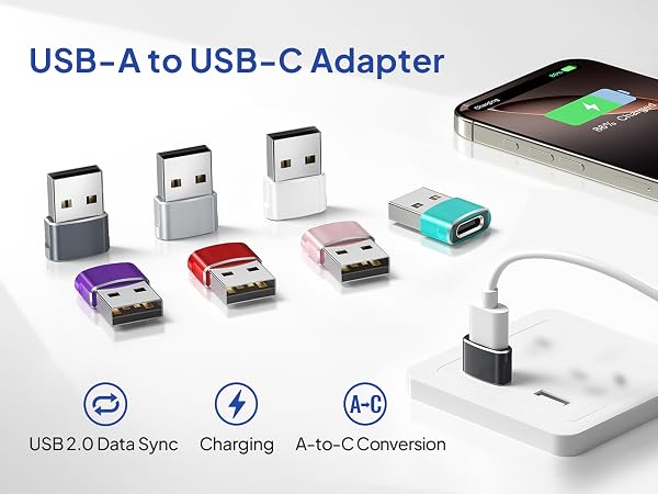 usb to usb c adapter 4 pack