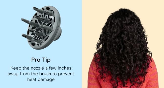Pro Tip. Keep the nozzle a few inches away from the brush to prevent heat damage.
