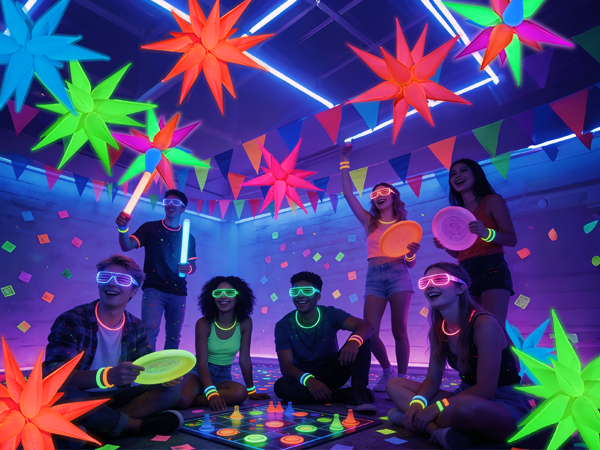 neon birthday party decorations