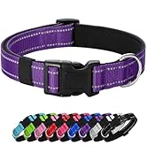 PenSeepet Reflective Dog Collar Padded with Soft Neoprene Breathable Quick Release Basic Dog Coll...