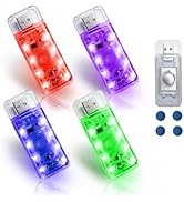 LINFGWNF 4 PCS Car LED Lights, USB Plug-in Rechargeable 8 High-Brightness,Portable Touch Control ...