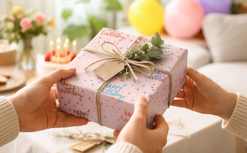 pink wrapping paper