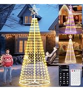 Miveda Led Outdoor Christmas Tree, 12 ft Prelit Christmas Tree, Smart Outside Christmastree Light...