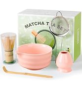 Dayacoco Matcha Set,5 Pcs Matcha Whisk Set Includes Matcha Bowl with Spout, Matcha Whisk,Holder,B...
