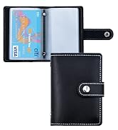 GAUENEEN Leather Business Card Holder, 26 Card Slots, RFID Blocking Secure Professional Card Orga...