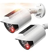 BNT Solar Powered Fake Security Camera, Bullet Shape Fake Surveillance Camera with Red LED Light ...