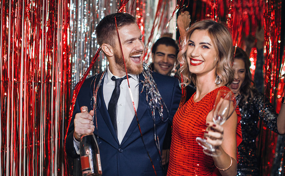 red backdrop party streamers christmas decorations backdrop curtains carnival casino theme party