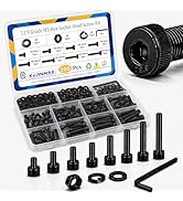 Kernmax 280PCS M5 Screws Kit, M5x8/10/12/16/20/25/30/35mm Hex Socket Head Cap Bolts Nuts & Washer...