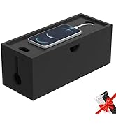Bamboo Cable Management Box, Large Cord Organizer Box Cable Box to Hide Wires & Power Strips for ...