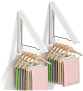 BAKON 2 Pack Clothes Drying Rack Foldable Collapsible, Folding Laundry Rack Wall Mounted Retracta...