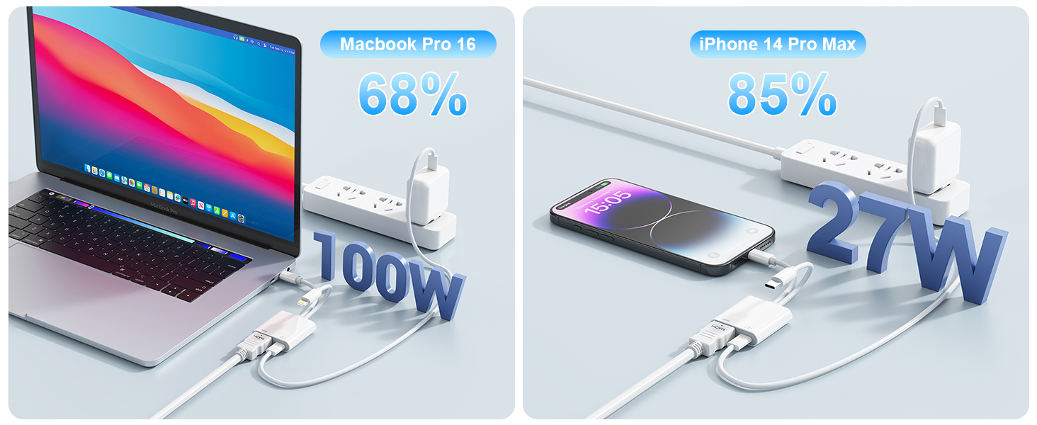 USB-C & Lightning to HDMI Adapter for iPhone